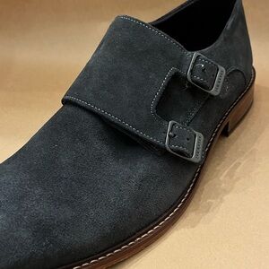 Ted Baker Double Monk Strap Blue Suede Shoes Men’s Size 10